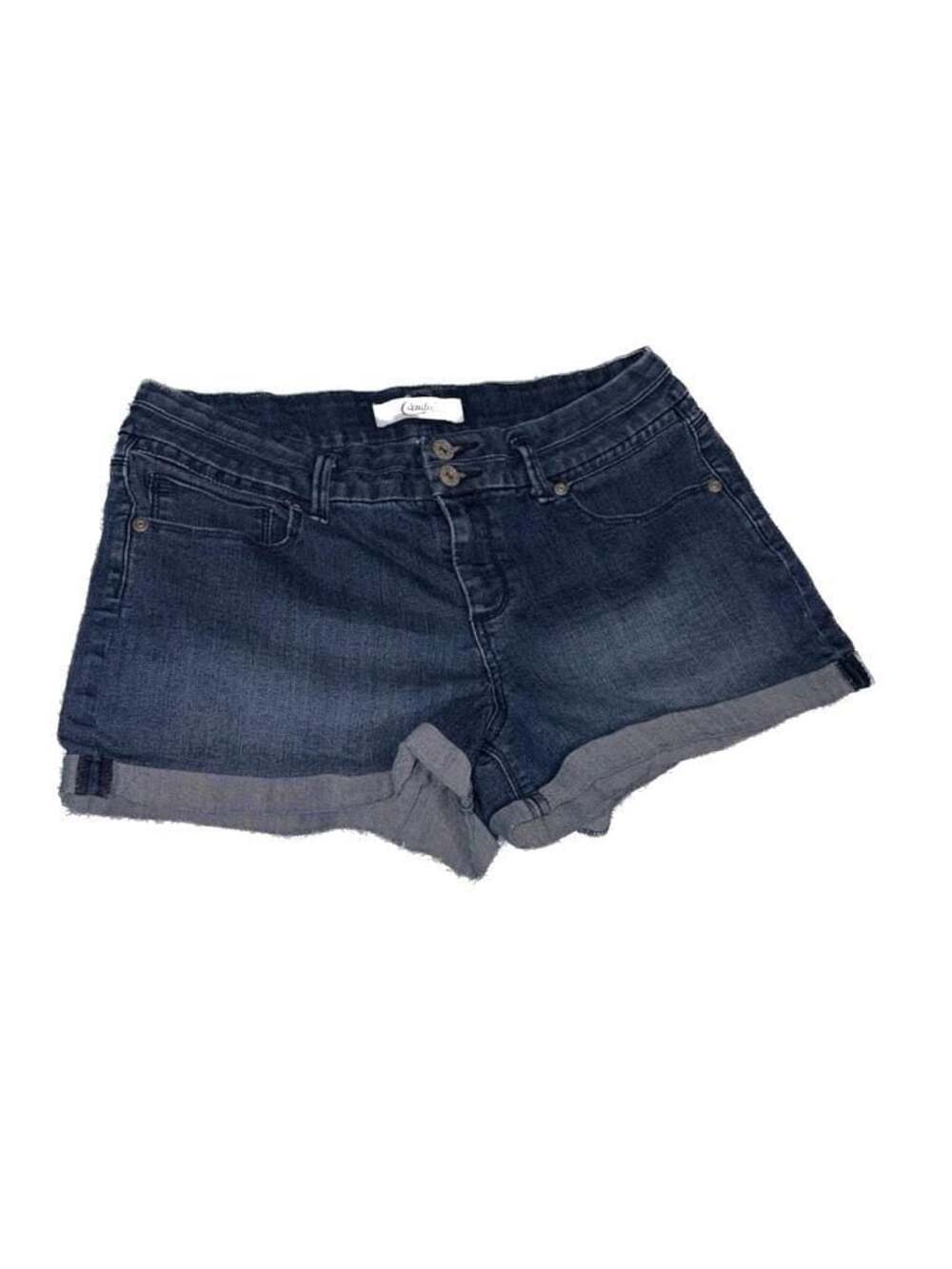 Candie's Women's Dark Wash Denim Cuffed Shorts Size 11